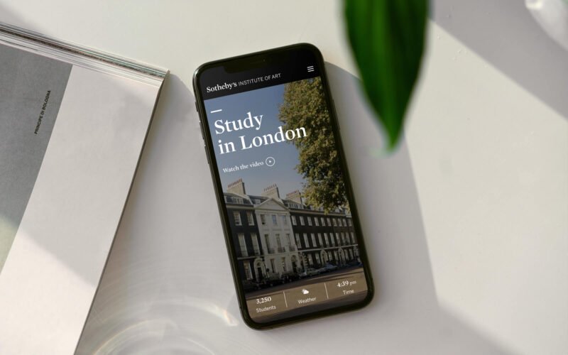 Sotheby's Institute of Art Website on Mobile Device