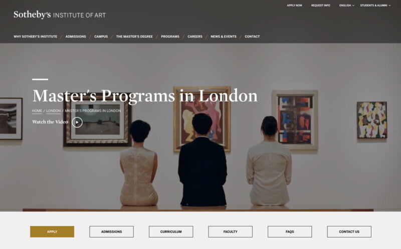 Sotheby's Institute of Art Website Campus Page